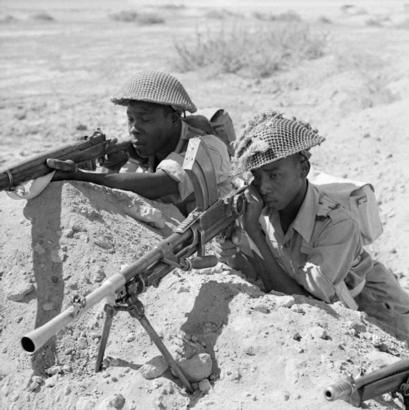Two soldiers of the Caribbean Regiment training in Egypt during the Second World War