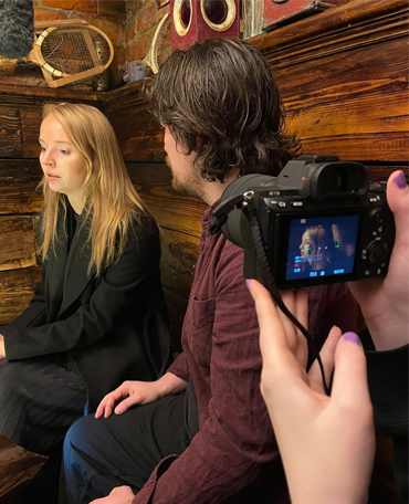 Performers filming a Smoggie Bloom production