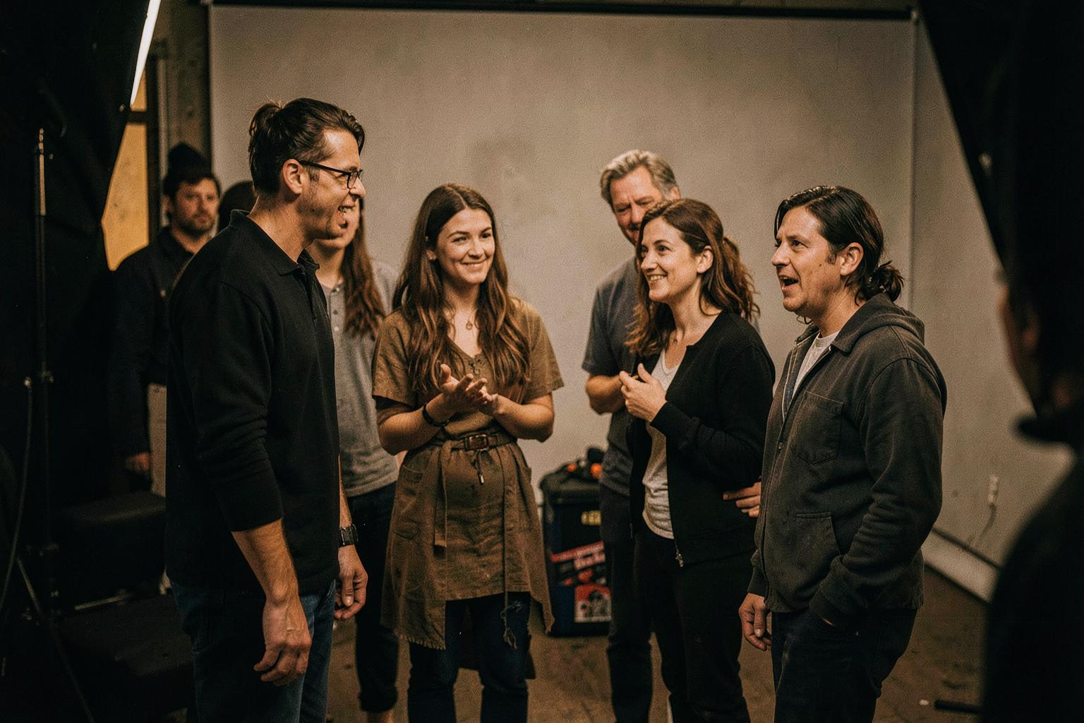A group of performers taking part in a casting workshop